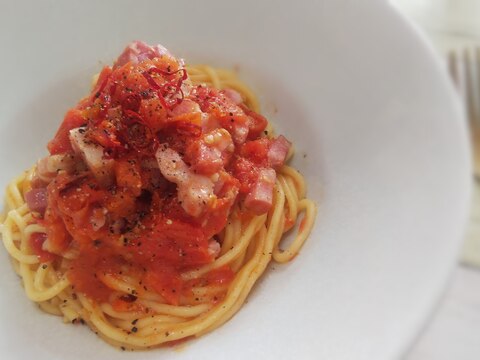 電気圧力鍋でフレッシュトマトソースのパスタ